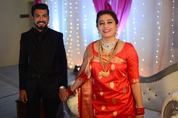 Nidhi Subbaiah with her husband