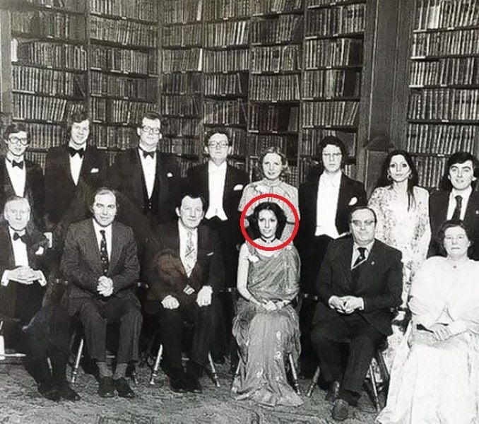 Benazir Bhutto with her classmates in the Oxford union