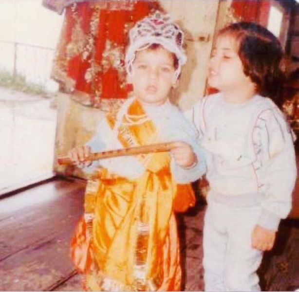Childhood picture of Gautam (left) and his sister, Ankita (right)