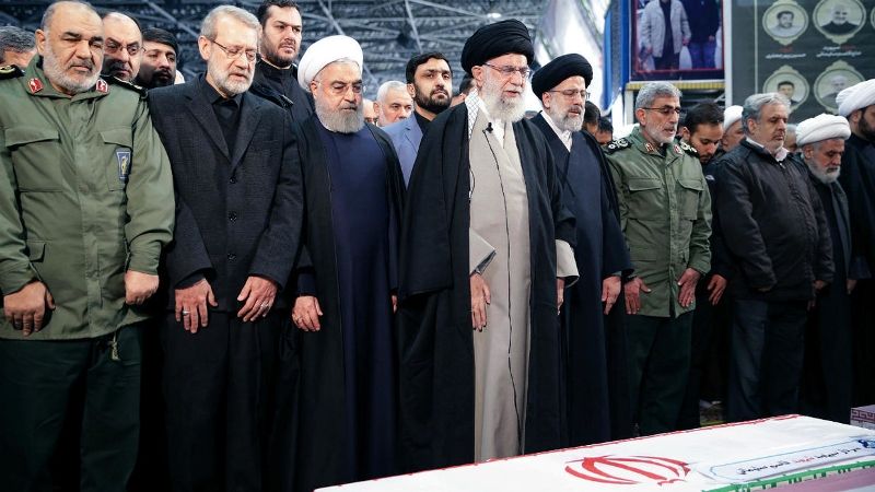 Hassan Rouhani at the funeral of General Qasem Soleimani