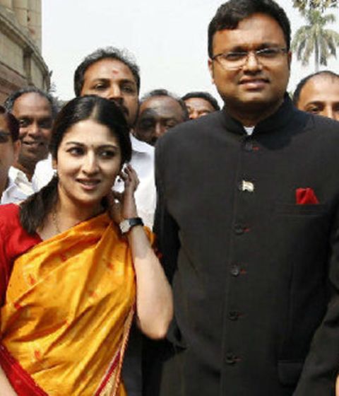 Karti Chidambaram with his wife Srinidi Rangarajan