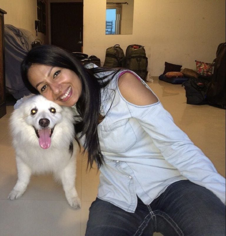 Kashmera Shah With Her Pet Dog