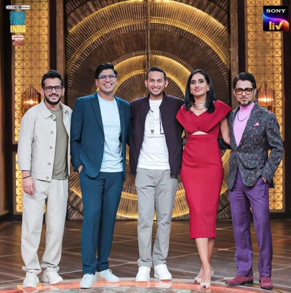 Ritesh Agarwal (centre) with other judges of the show 'Shark Tank India'