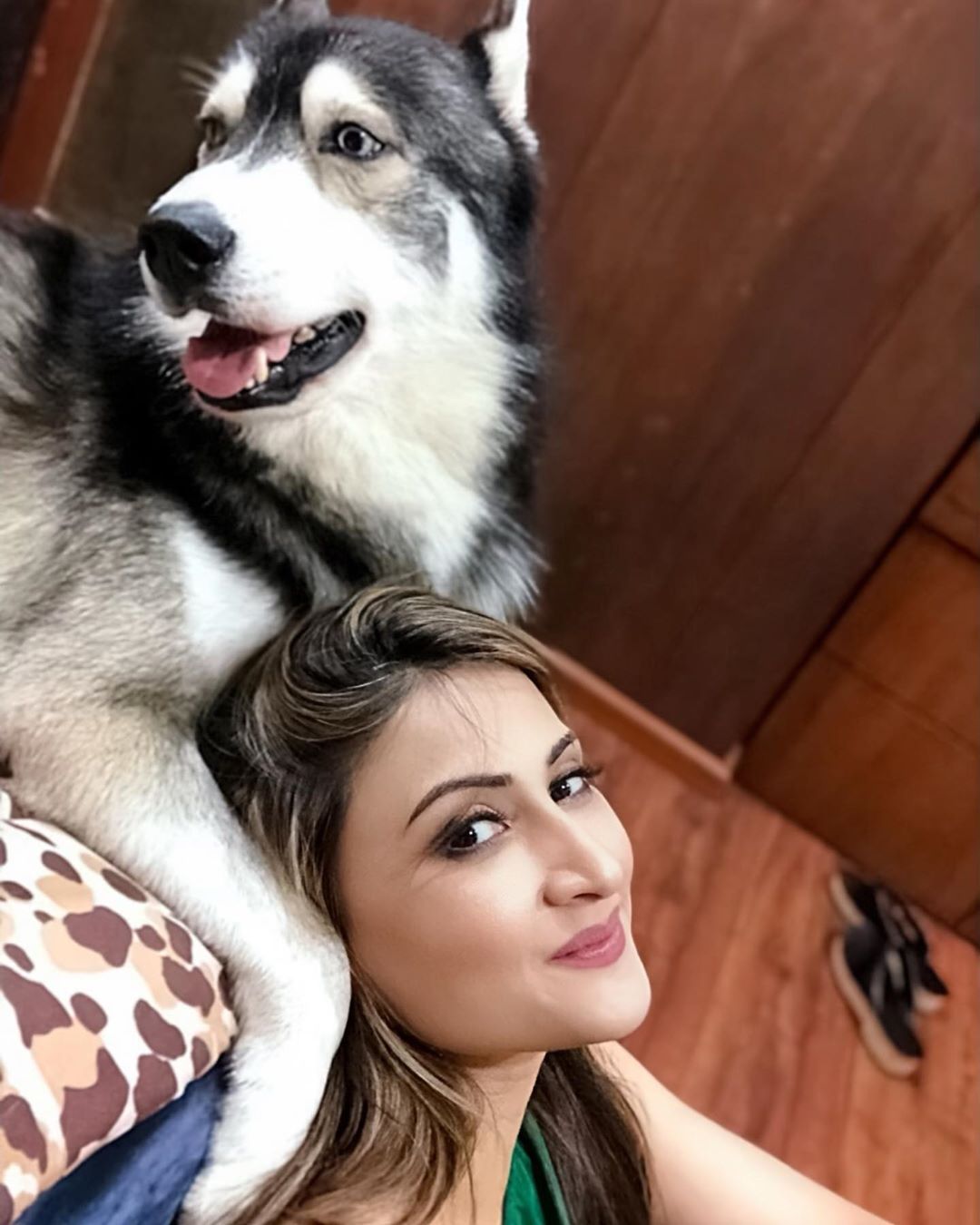 Urvashi Dholakia with her dog