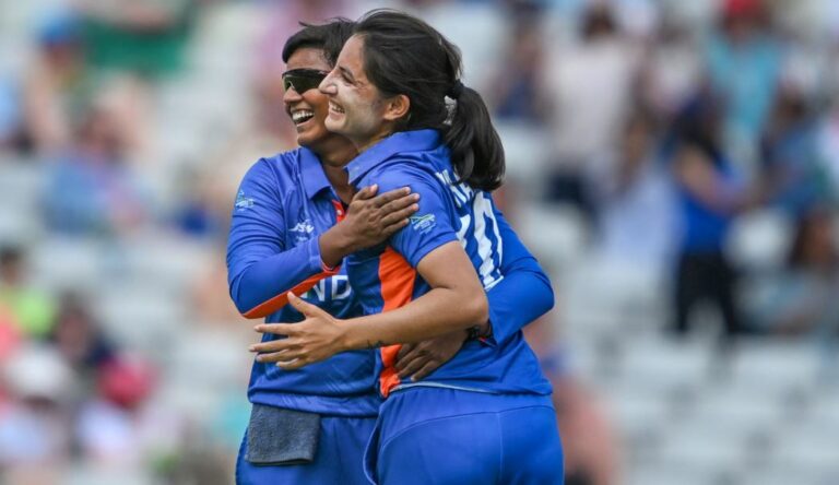 Deepti Sharma and Renuka Singh after India secured a berth in the semi finals of 2022 Commonwealth Games