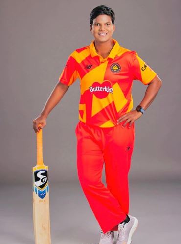 Deepti Sharma as a member of the London Spirit for 100 Ball Cricket