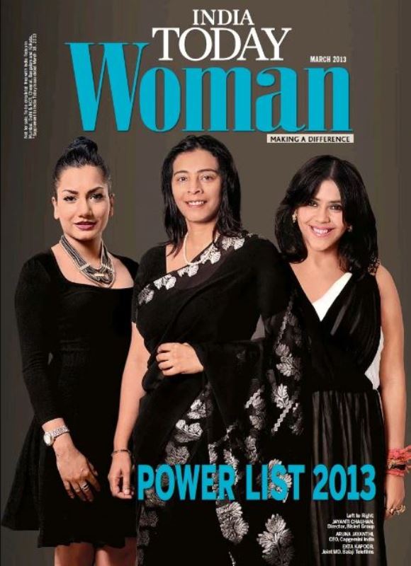 Jayanti Chauhan on the cover of the 2013 India Today Woman magazine