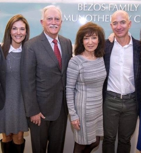 Jeff Bezos (Extreme Right) With His Mother (next to him), Step Father Mike and Sister (Extreme Left)