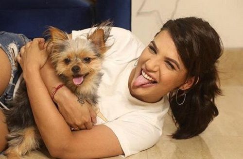 Naina Singh With Her Pet Dog