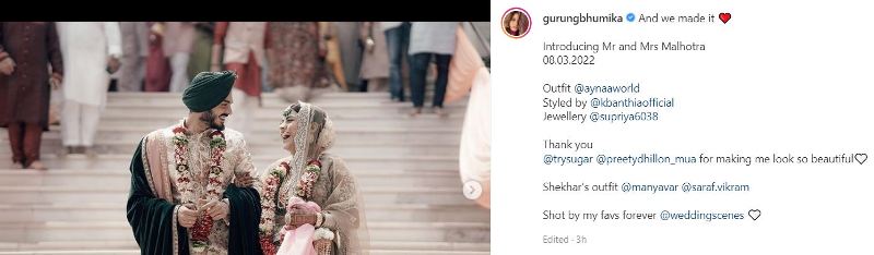 Bhumika's Instagram post