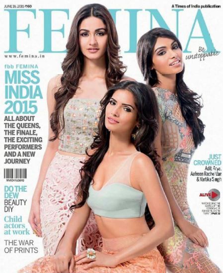 Aditi Arya featured on the cover of Femina India
