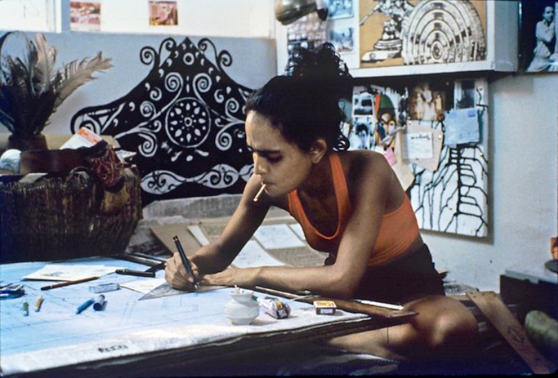 Arundhati Roy while smoking cigarette