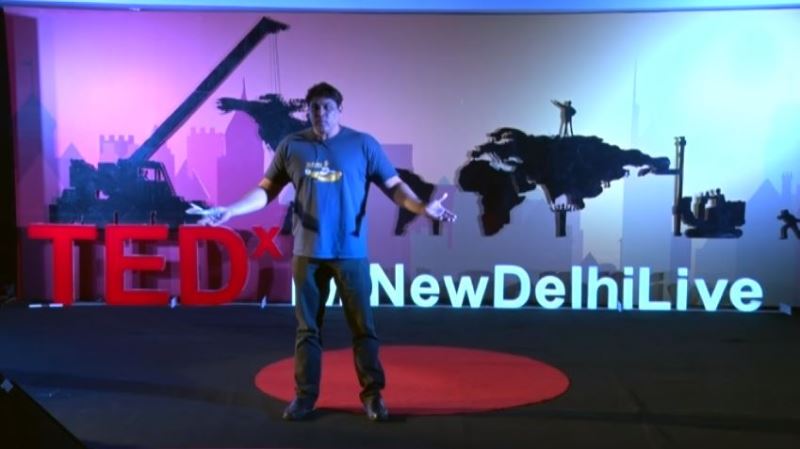 Cyrus Broacha during his TEDx speech in 2016