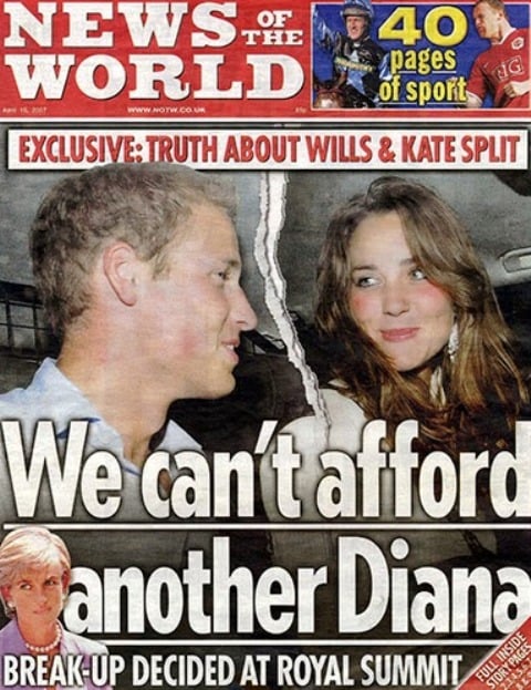 Kate Middleton and Prince William's breakup news
