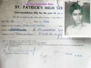 Pervez Musharraf Saint Patrick's School in Karachi