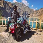 Umair Jaswal Standing By His Harley Davidson Custom 48 Sportster