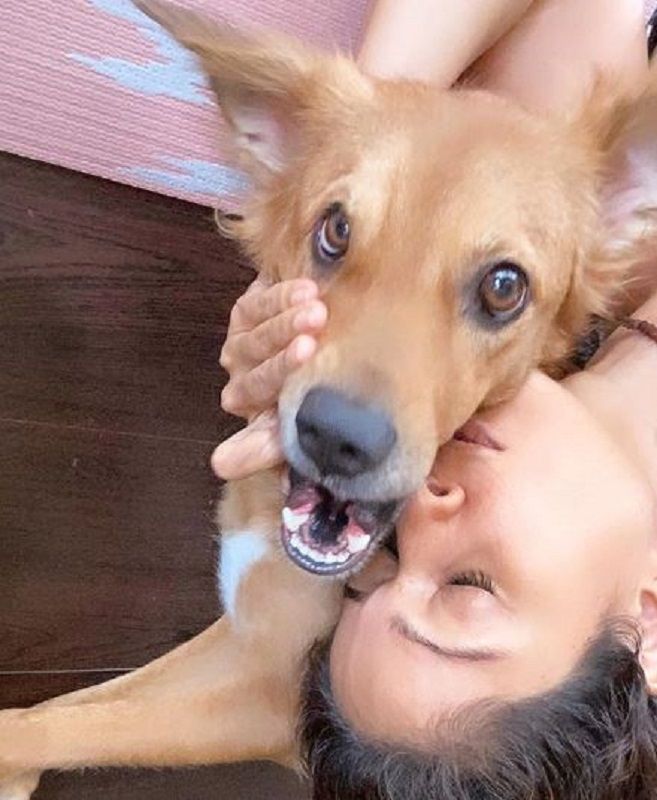 Vidya Malvade With Her Pet Dog