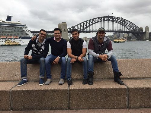 Chetan Hansraj on a trip with his friends
