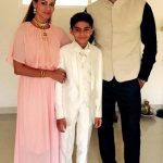 Chetan Hansraj with his wife Lavania Pereira and son Ethen