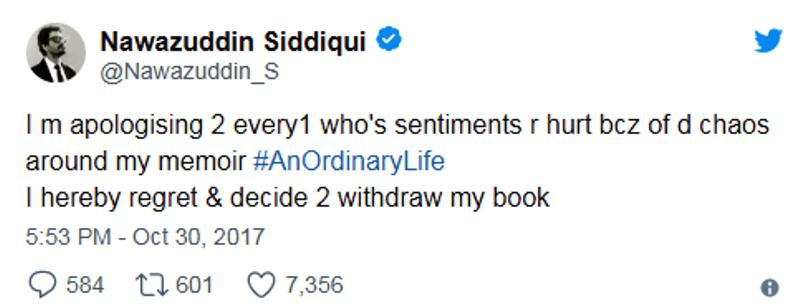 Nawazuddin Siddiqui's Twitter Apology