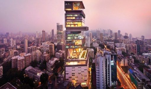 Mukesh Ambani's House At Night