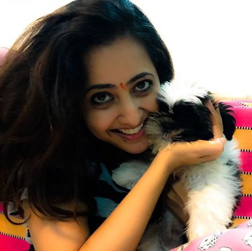 Lasya Manjunath With Her Pet Dog