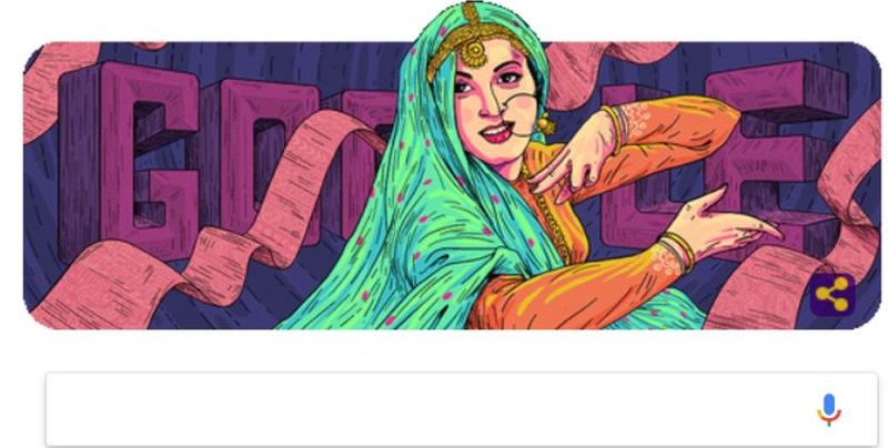 Madhubala's doodle by Google on her 86th birthday