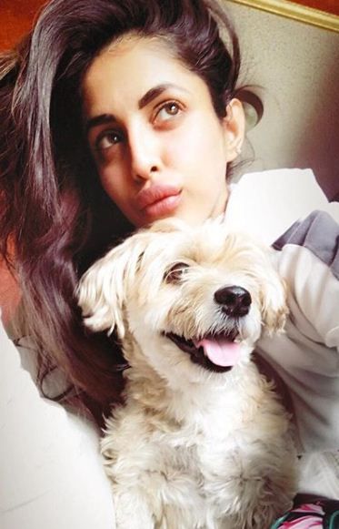 Priya Banerjee with her pet dog Abby