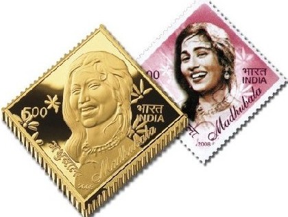 A commemorative postage stamp of Madhubala
