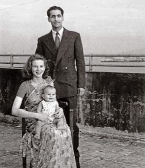 Sylvia With Her Husband and Daughter Tannaz in 1955