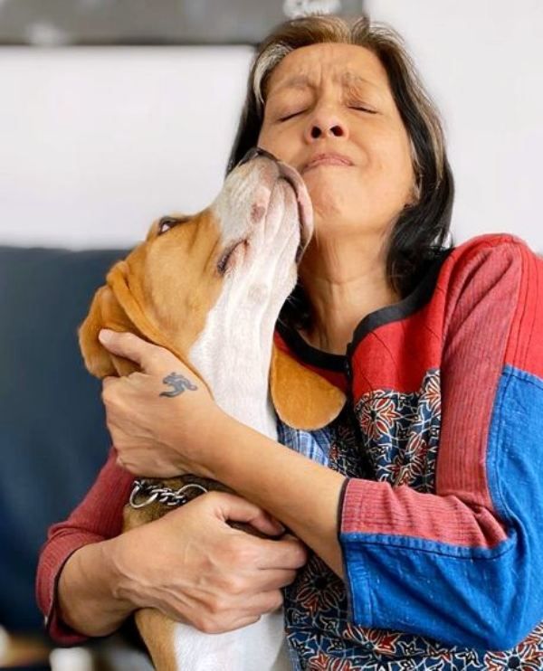 Neena Kulkarni With Her Pet Dog