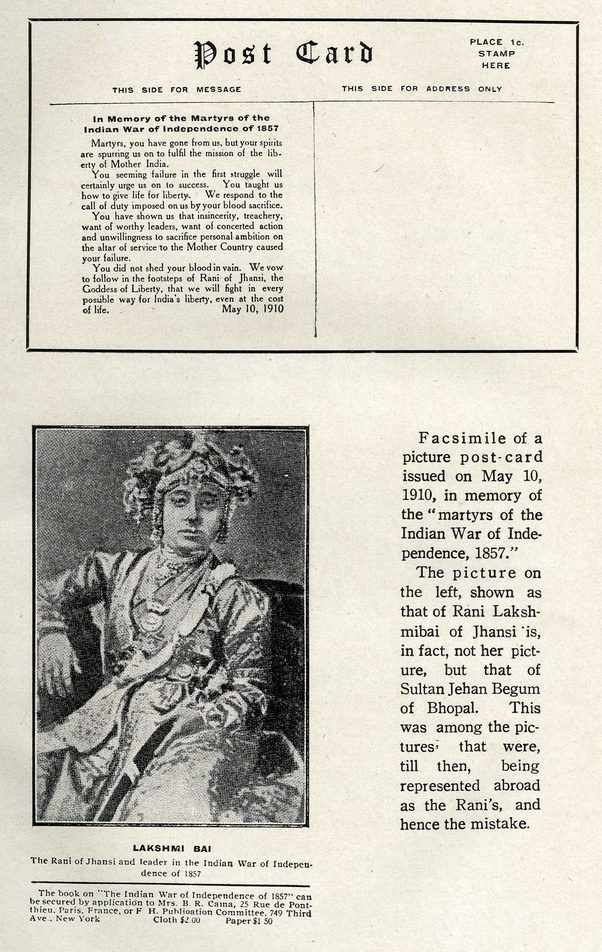 Picture of Sultan Jehan Begum on the Postcard