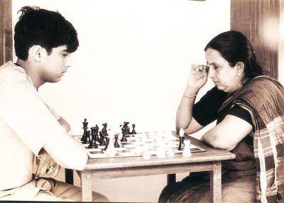 Viswanathan Anand Playing Chess With His Mother Susila