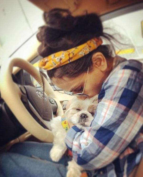 Aanchal Khurana With Her Pet Dog