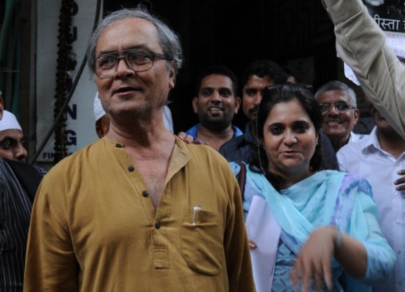 Teesta Setalvad with her husband Javed Anand