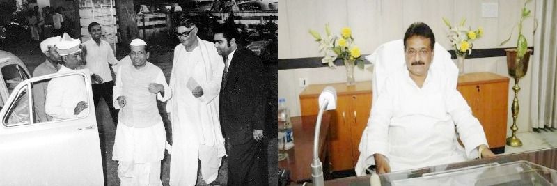 Aishwarya Rai grandfather Daroga Prasad Rai (left) in 1970, and father Chandrika Rai (right)