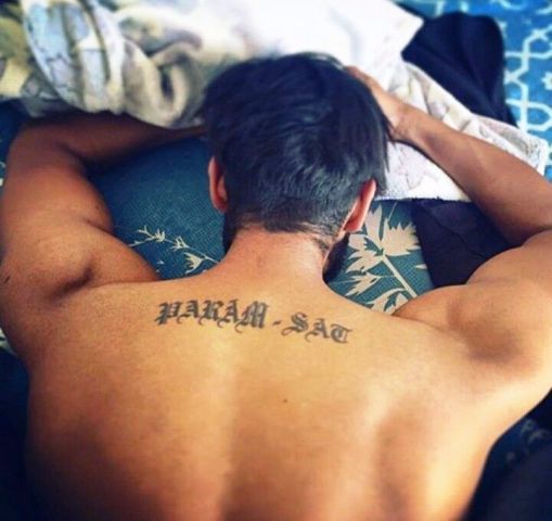 Parmish Verma back tattoo