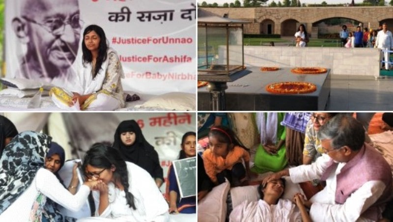 Swati Maliwal demanding justice for the Unnao rape victim