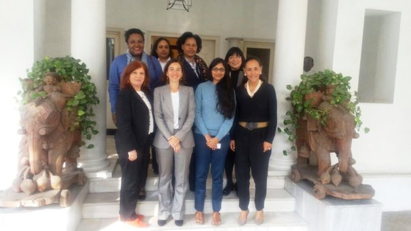 Swati Maliwal with women ambassadors from different South American, African, and Asian countries