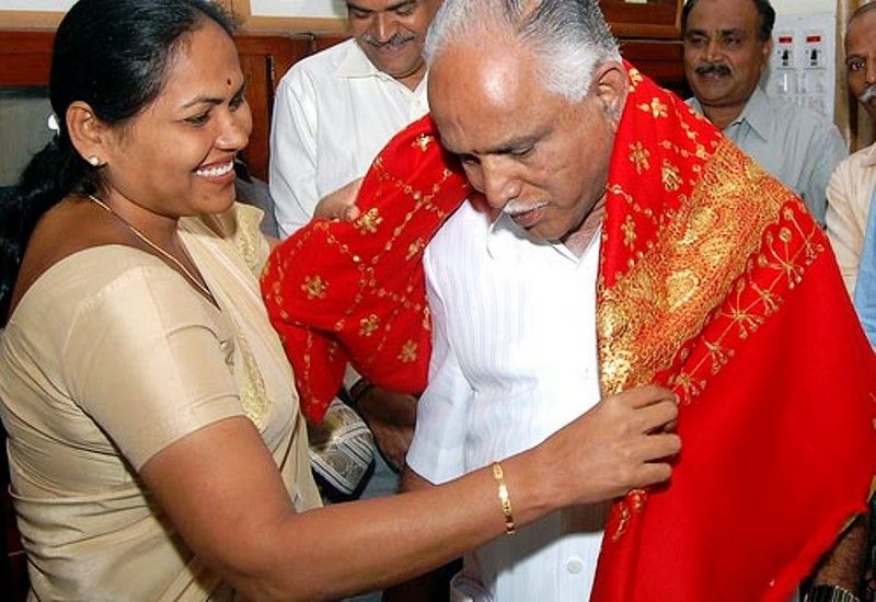 B. S. Yediyurappa With Shobha Karandlaje