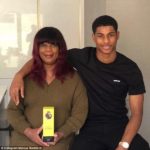 Marcus Rashford with His Mother