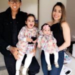 Roberto Firmino with his wife and daughters