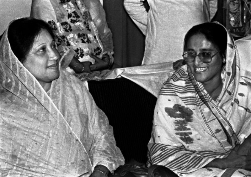 Sheikh Hasina With Khaleda Zia