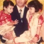Shrishti Ganguly Rindani with her father and sister- Childhood Picture