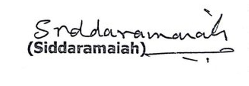 Siddaramaiah Signature