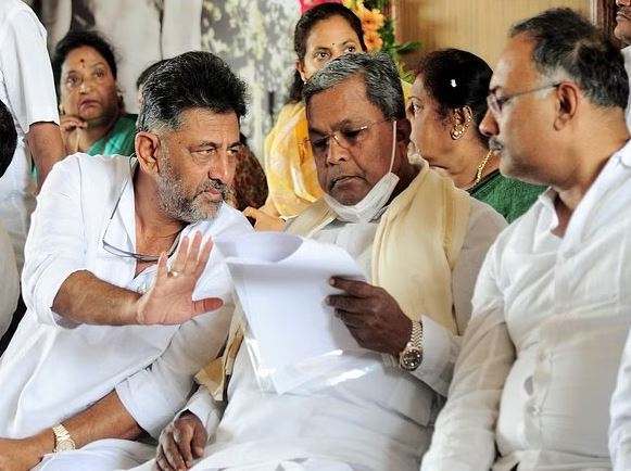 Siddaramaiah during a party meeting