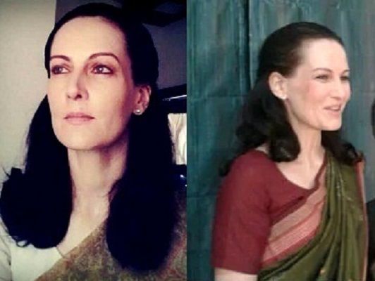 Suzanne Bernert as Sonia Gandhi in '7 RCR...Projecting India's Future' (2014)