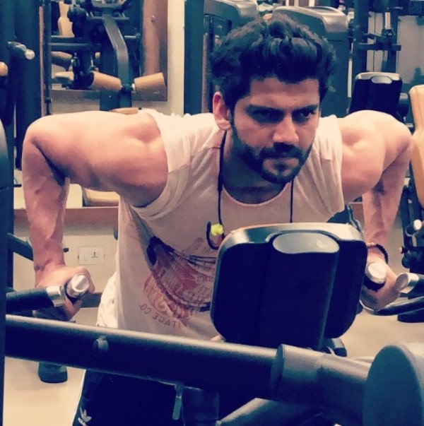 Zaheer Iqbal exercising in the gym