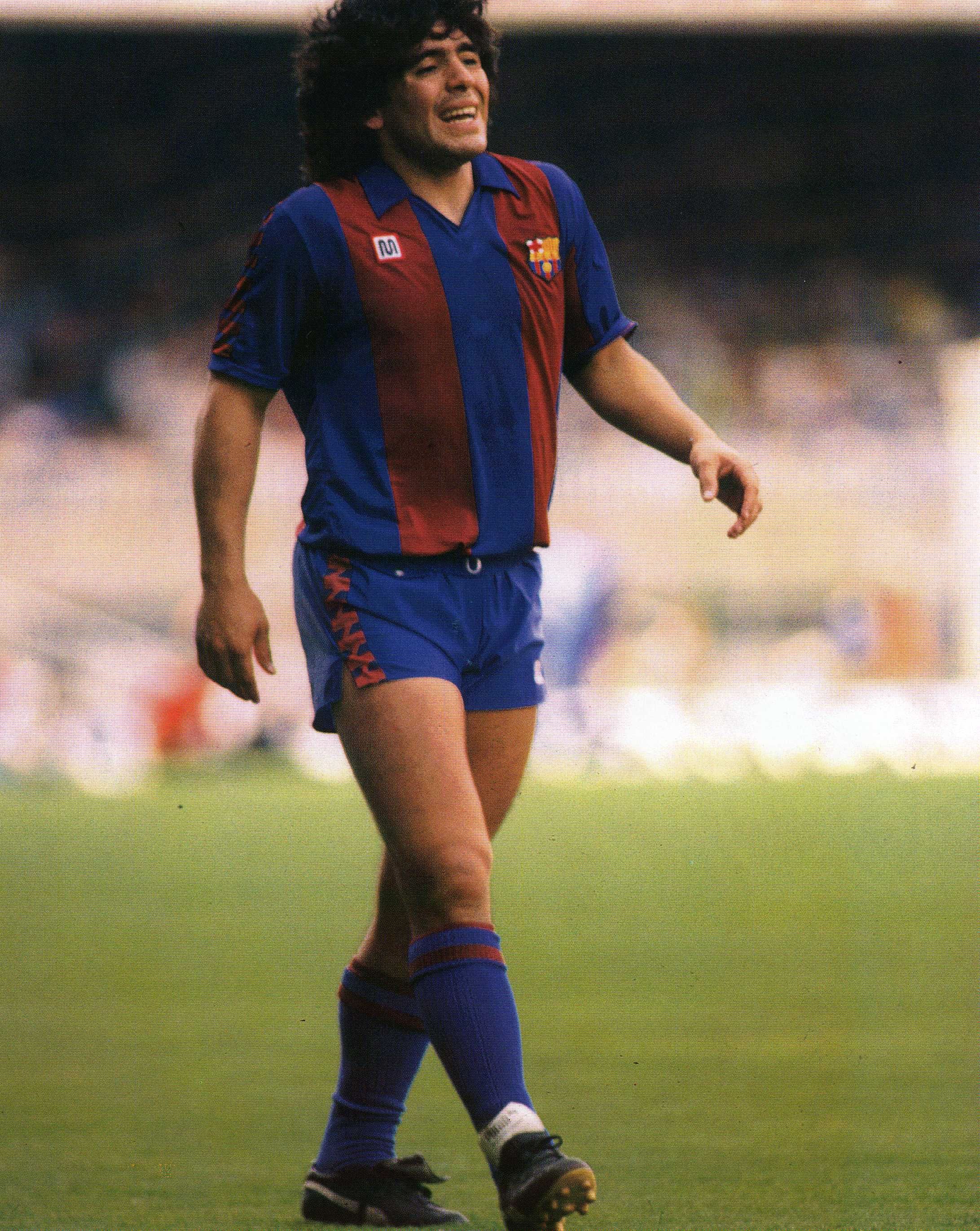 Diego Maradona playing for Barcelona