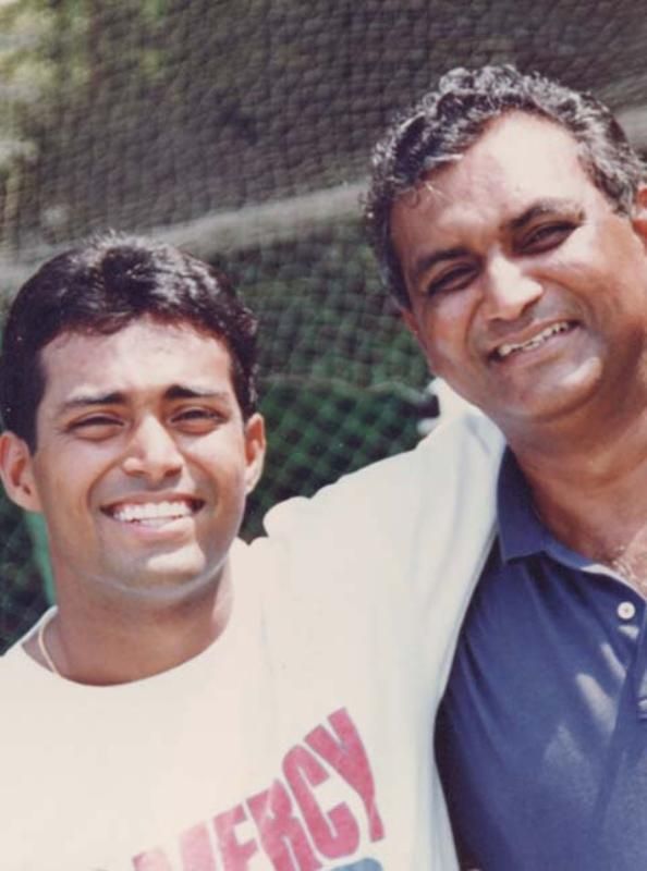 Leander Paes as a youngster with his father